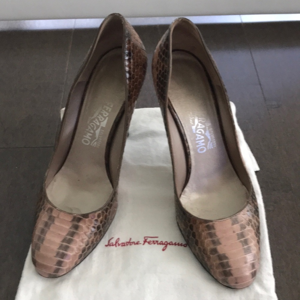 Salvatore Ferragamo snake skin heels